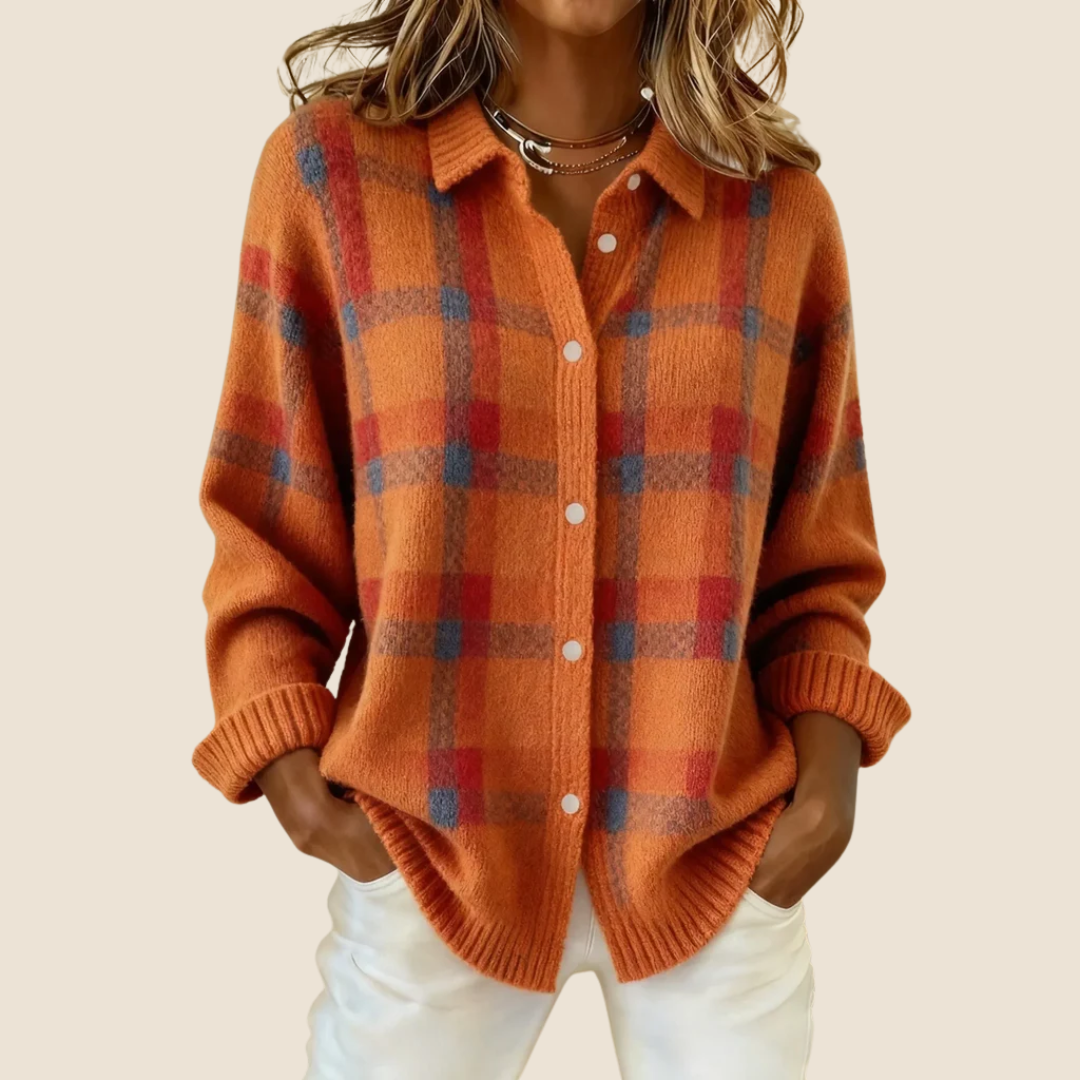 Camicia in maglia a quadri "Ornella"