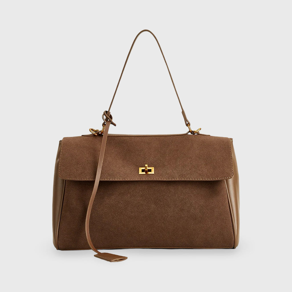 Borsa con patta in scamosciato "Elettra Premium"