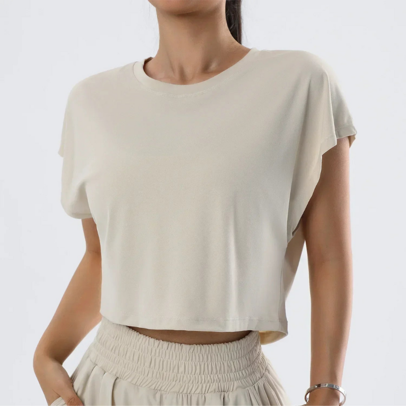 T-shirt corta con maniche ad aletta "Cora"