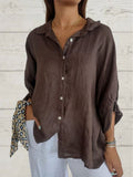 Camicia oversize in lino con maniche lunghe "Fabiola"