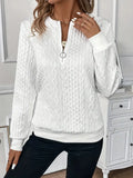 Maglia con mezza zip e motivo a trecce "Lucilla"