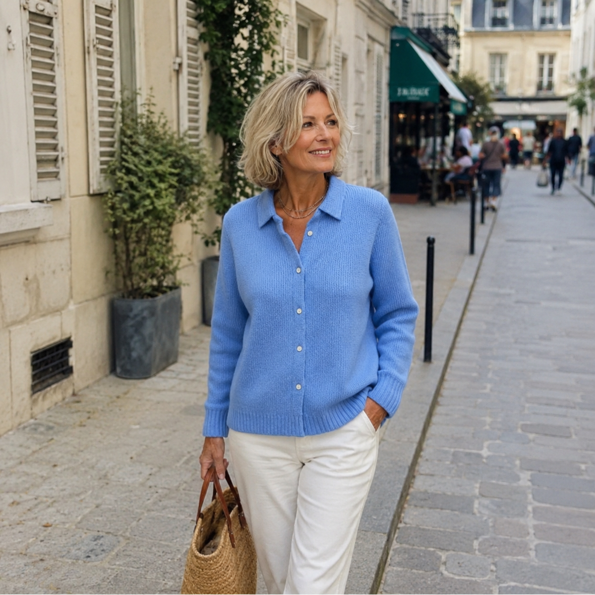 Camicia in maglia con colletto "Donatella"