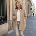 Cardigan lungo girocollo con bottoni "Leonilde"