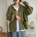 Cardigan con cappuccio, zip e tasche "Mariella"