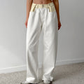 Jeans baggy bicolore con vita a contrasto "Asia"