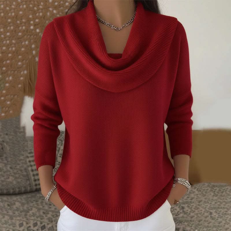 Maglione con collo drappeggiato "Marcella"