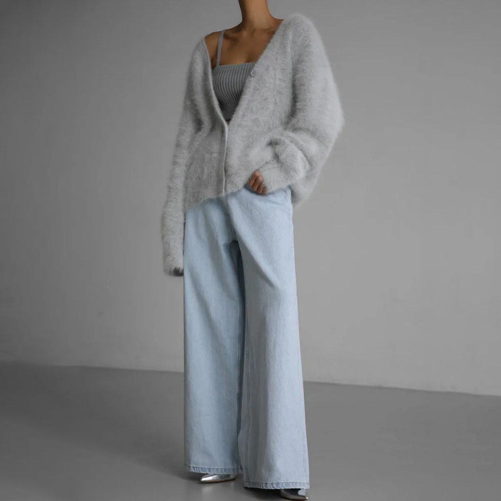 Cardigan con scollo a V in cachemire "Leonia"