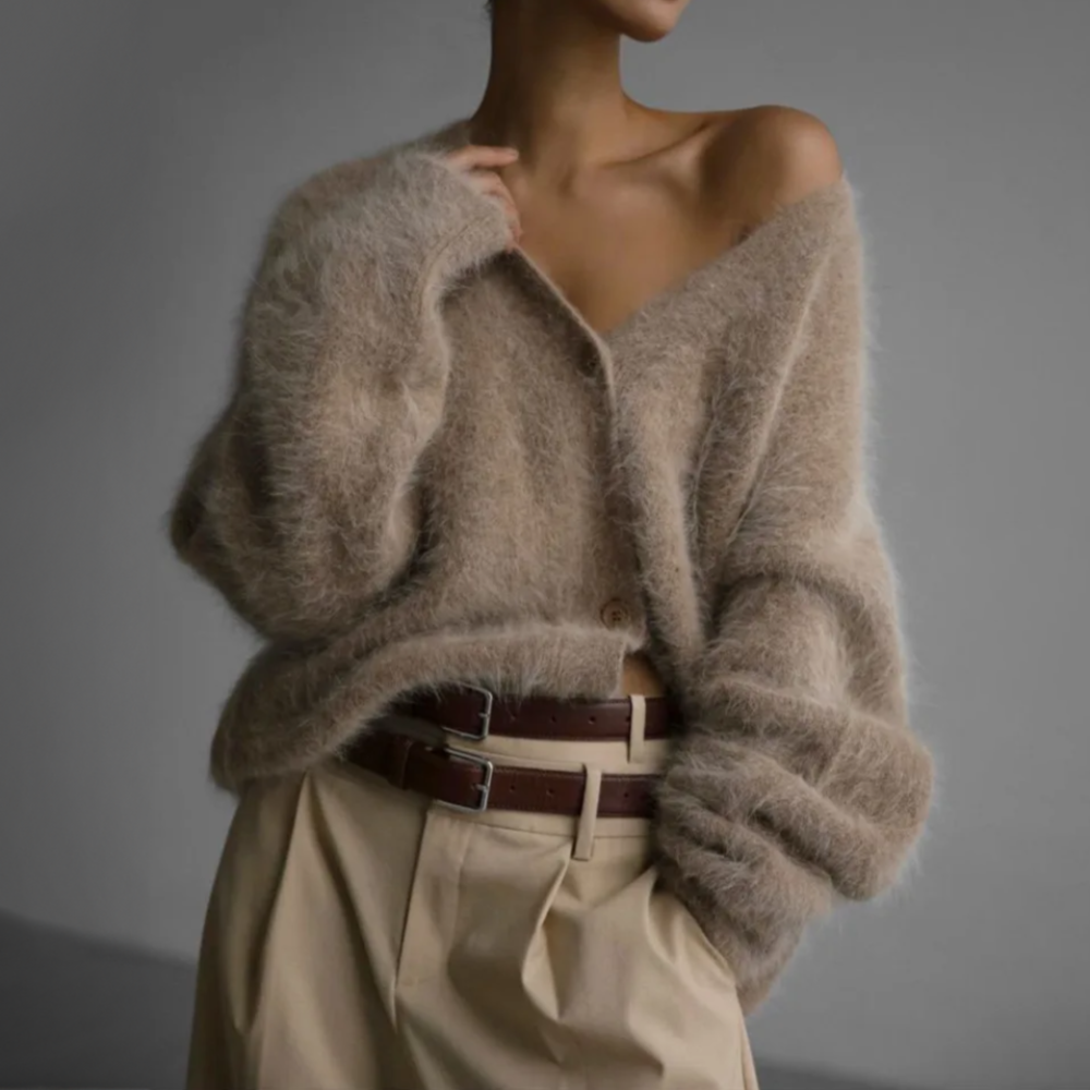 Cardigan con scollo a V in cachemire "Leonia"