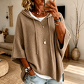 Poncho in maglia con cappuccio "Livia"