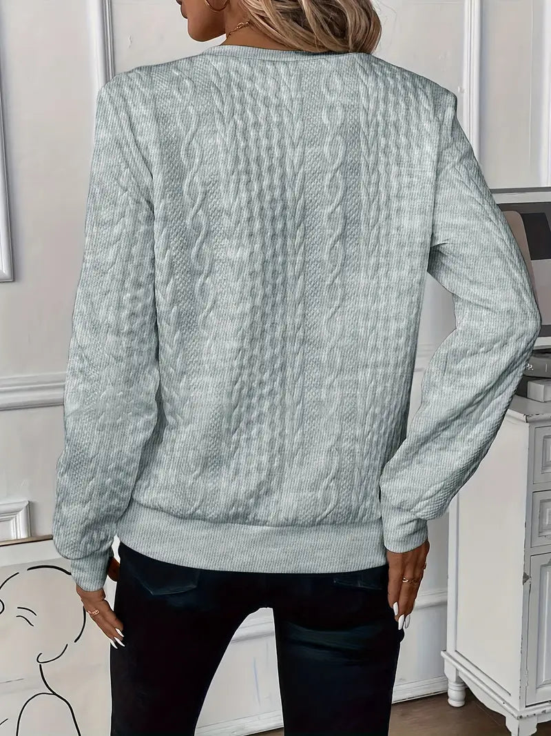 Maglia con mezza zip e motivo a trecce "Lucilla"