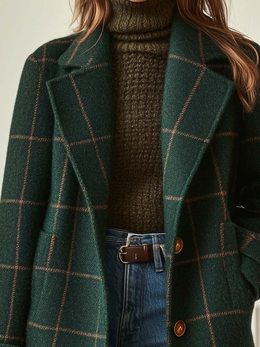 Cappotto a quadri effetto lana "Edda"