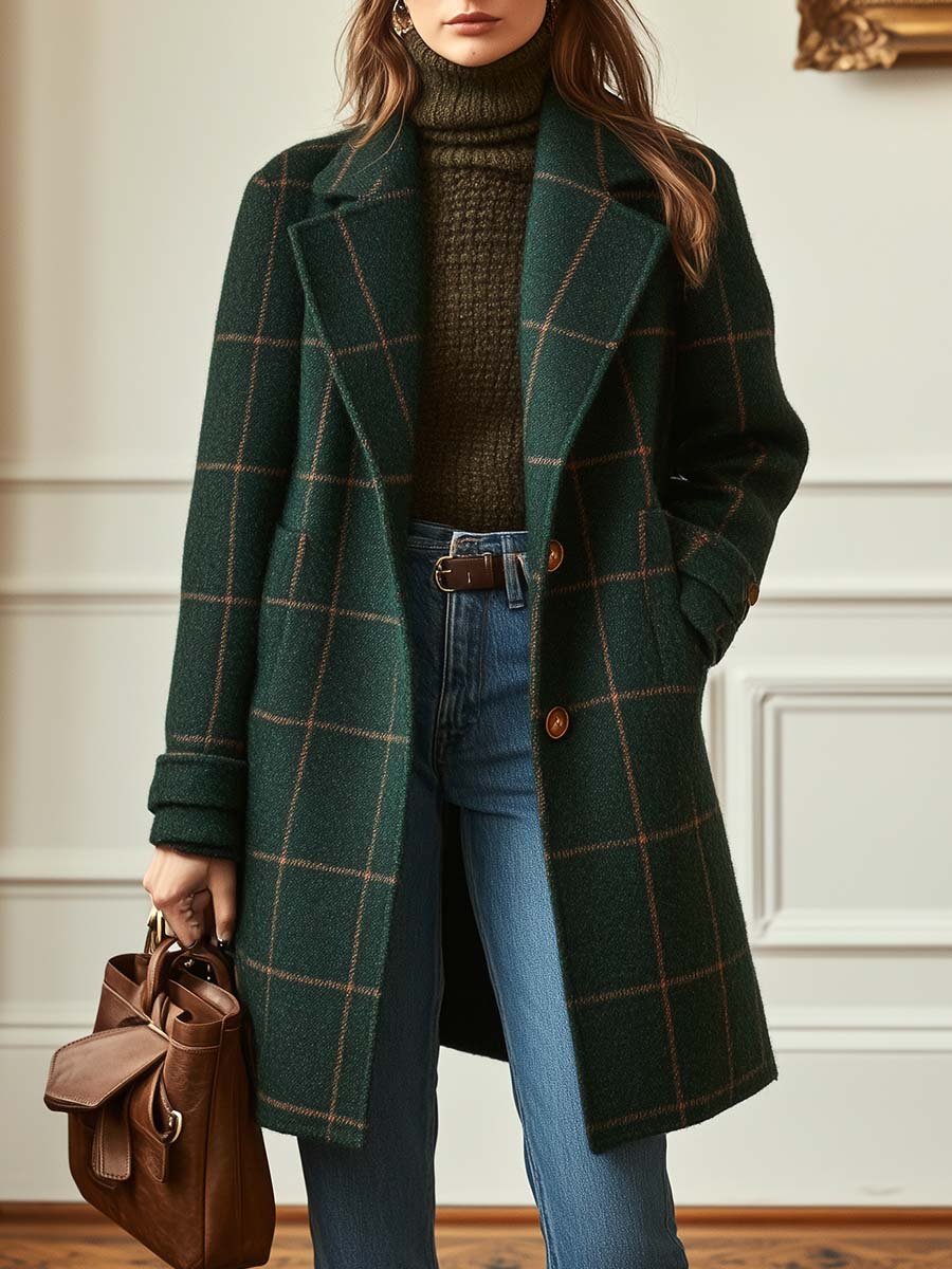 Cappotto a quadri effetto lana "Edda"