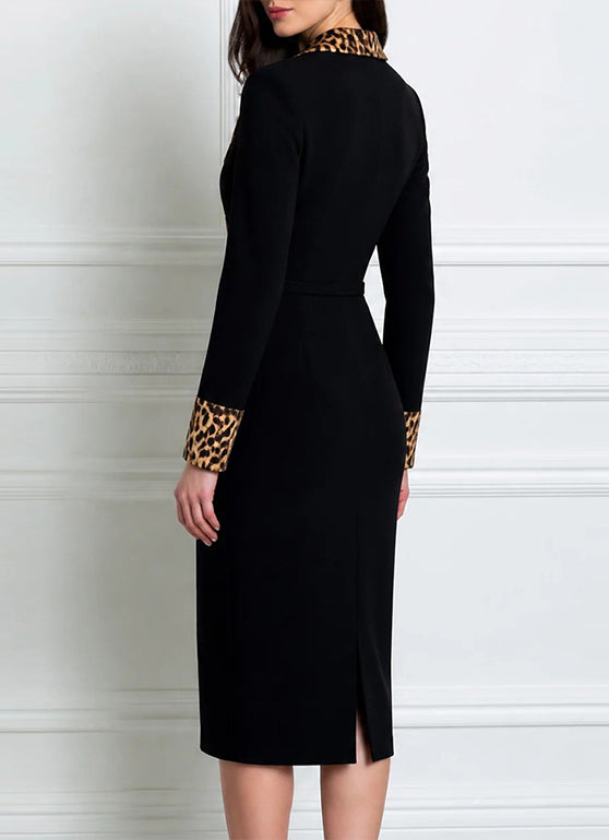 Abito midi blazer con dettagli leopardati "Isabella"