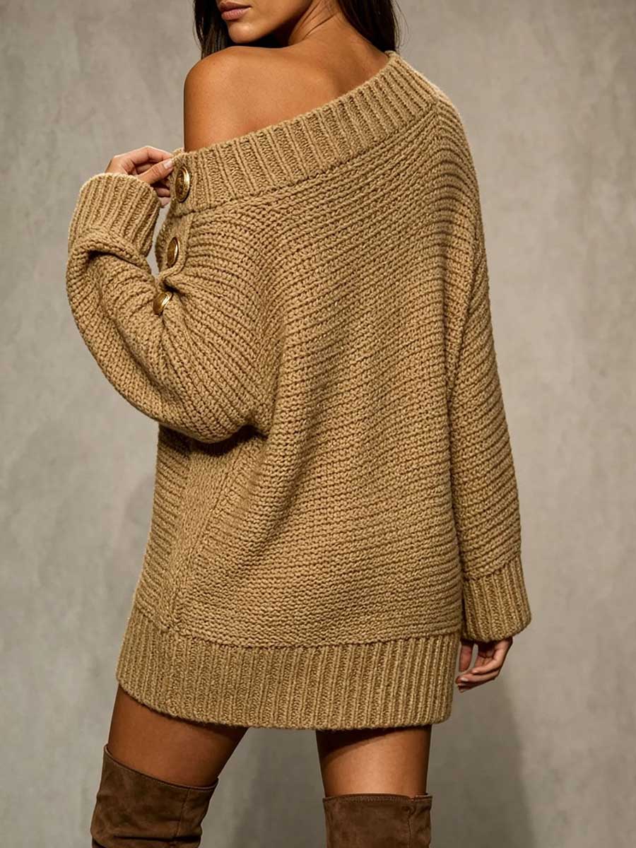 Abito maglione oversize con bottoni "Alessia"