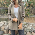 Cappotto doppiopetto con maniche in maglia "Fiamma"