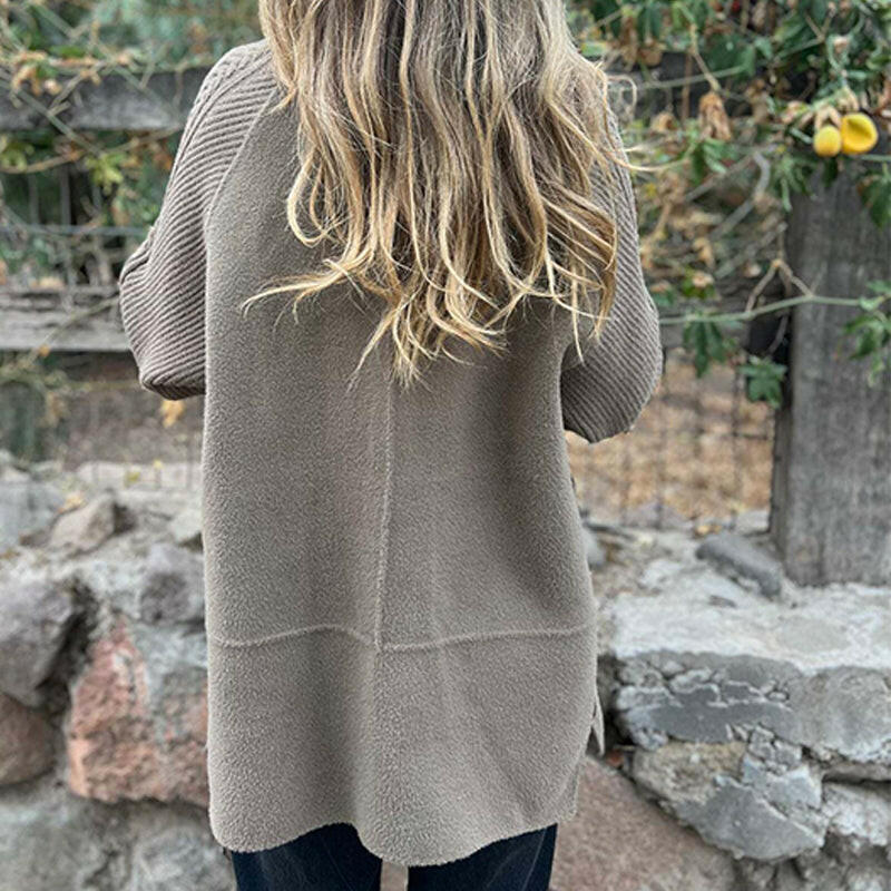 Cappotto doppiopetto con maniche in maglia "Fiamma"
