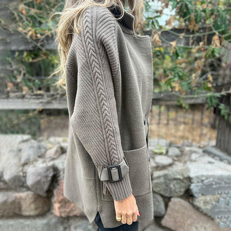 Cappotto doppiopetto con maniche in maglia "Fiamma"